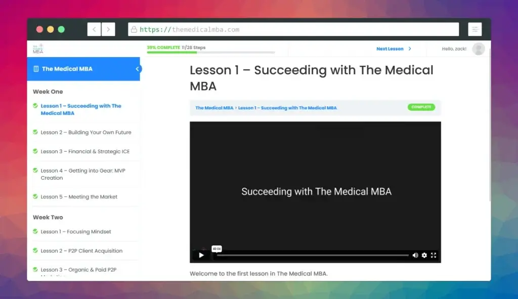 The Medical MBA Lesson 1
